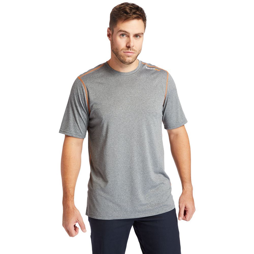 Camisetas Masculino - Timberland Pro® Big & Tall Wicking Good Sport Short-Sleeve - LZWCH9203 - Cinze